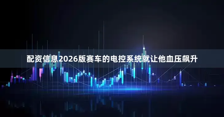 配资信息2026版赛车的电控系统就让他血压飙升